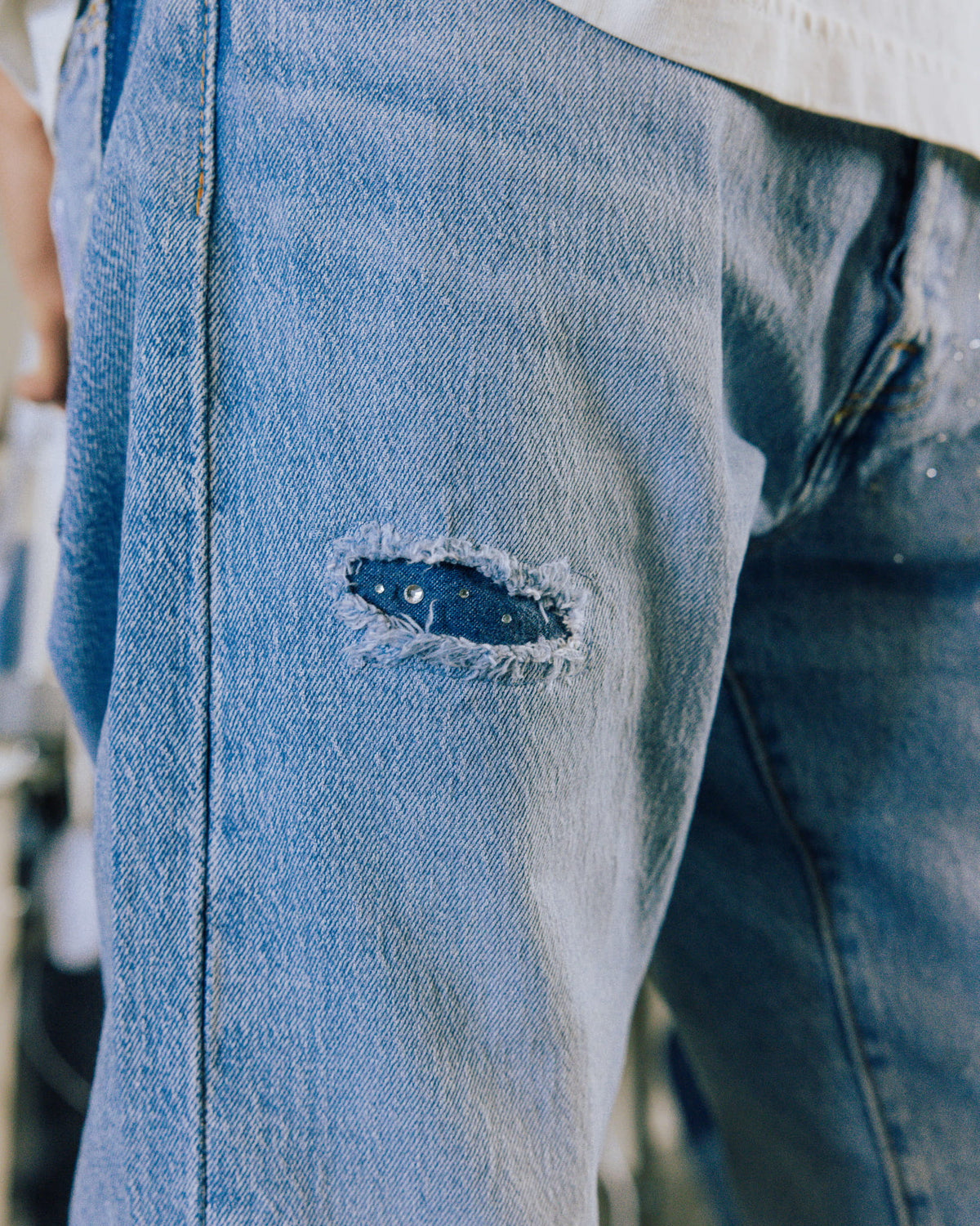 COMMONS RHINESTONE DENIM PANT BLUE (R36)