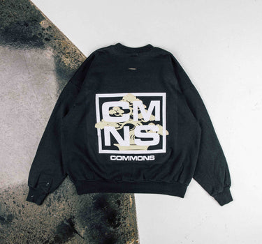 Commons 'Bonsai' Reworked Washed Black Crewneck (C24)