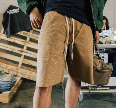 COMMONS HAND STITCHED CANVAS SHORT TAN (R11)