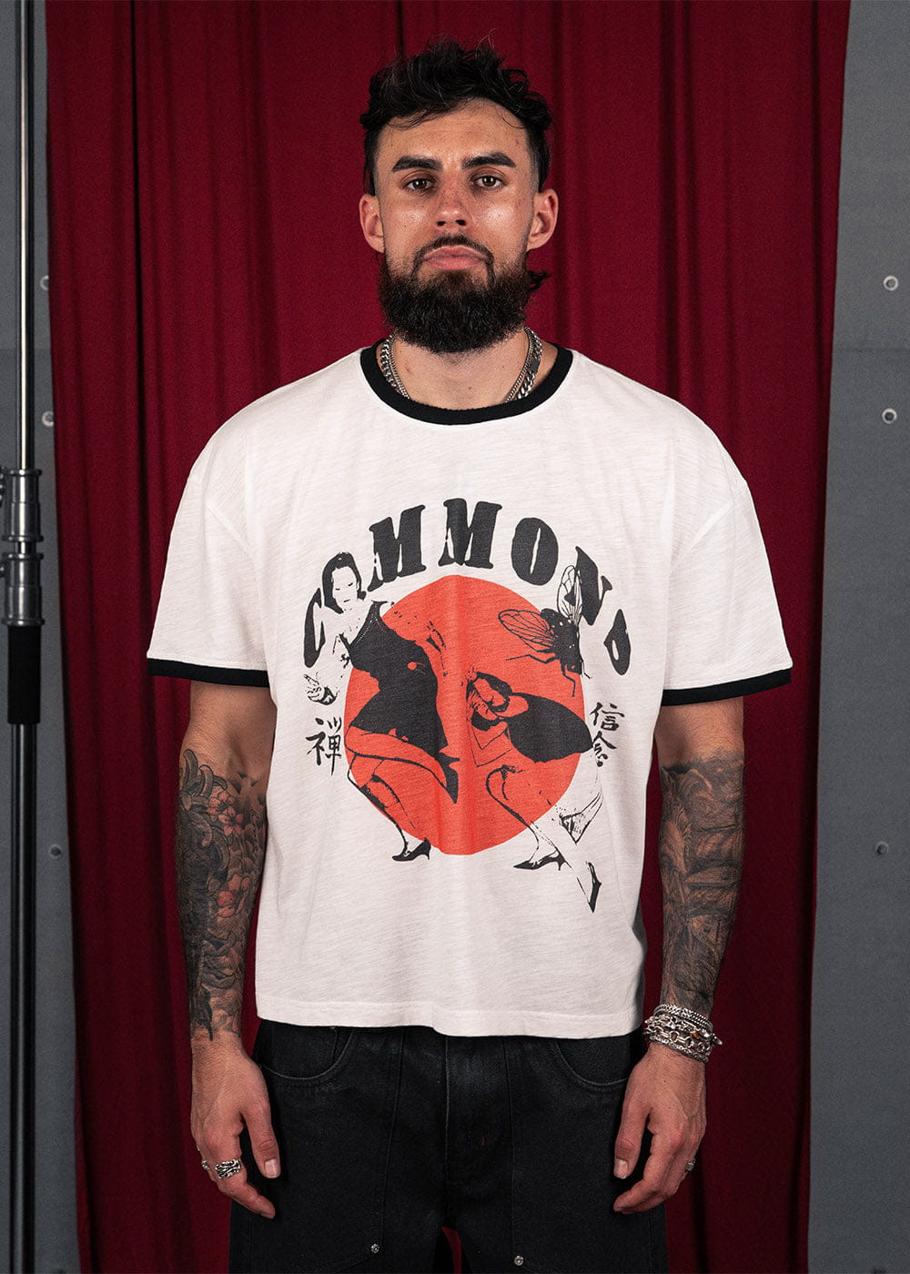 Commons Studios Futago Ringer Tee Black