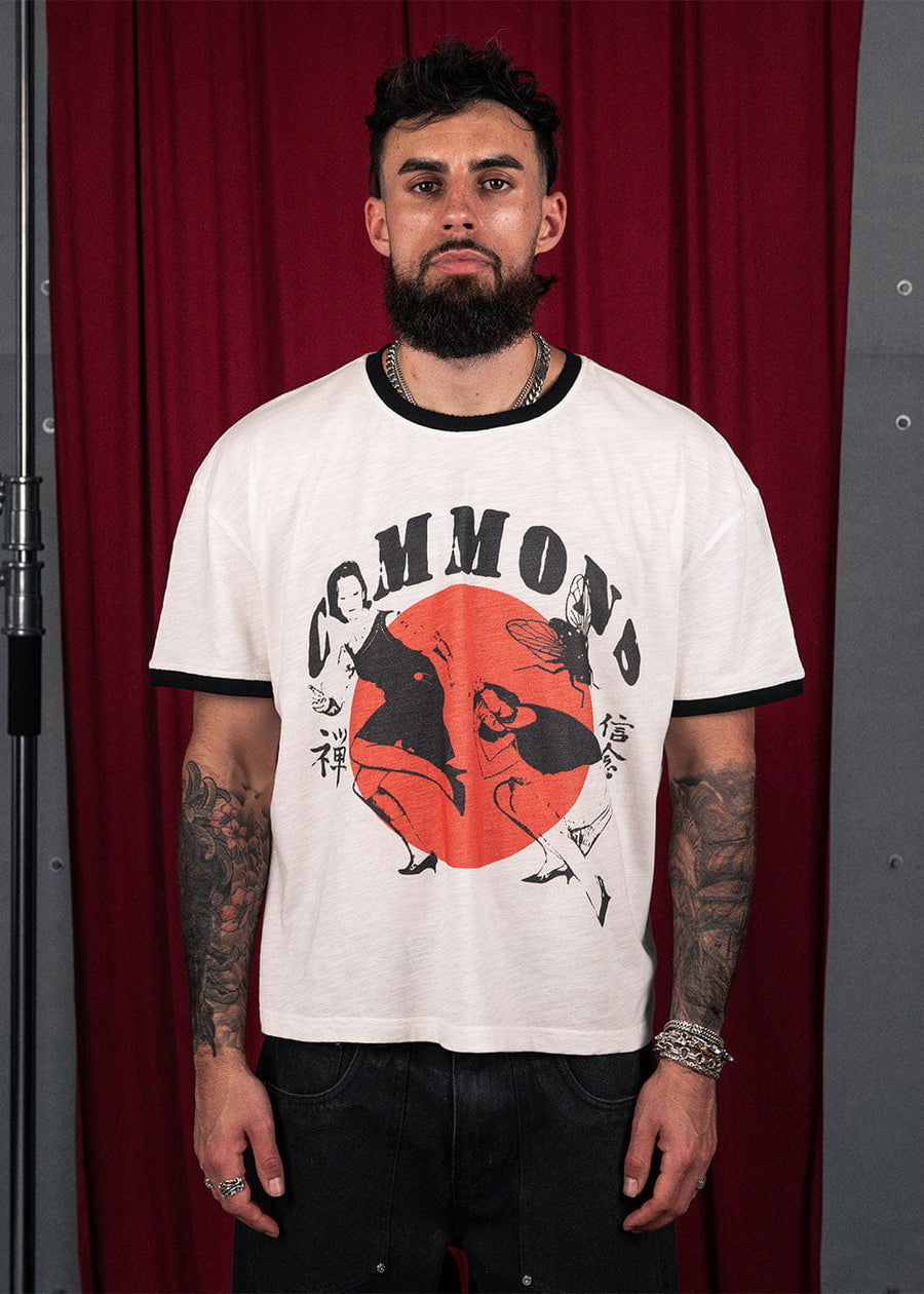 Commons Studios Futago Ringer Tee Black