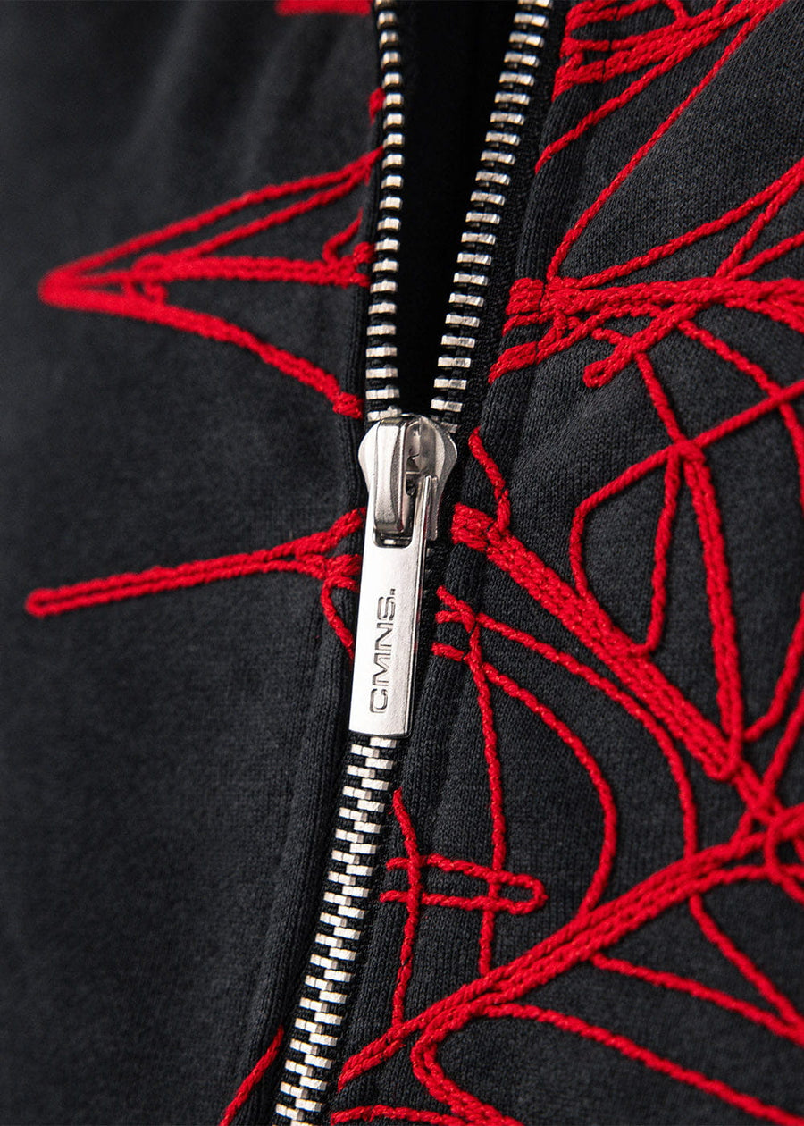 Commons Spider Zip-Up Hoodie Vintage Black