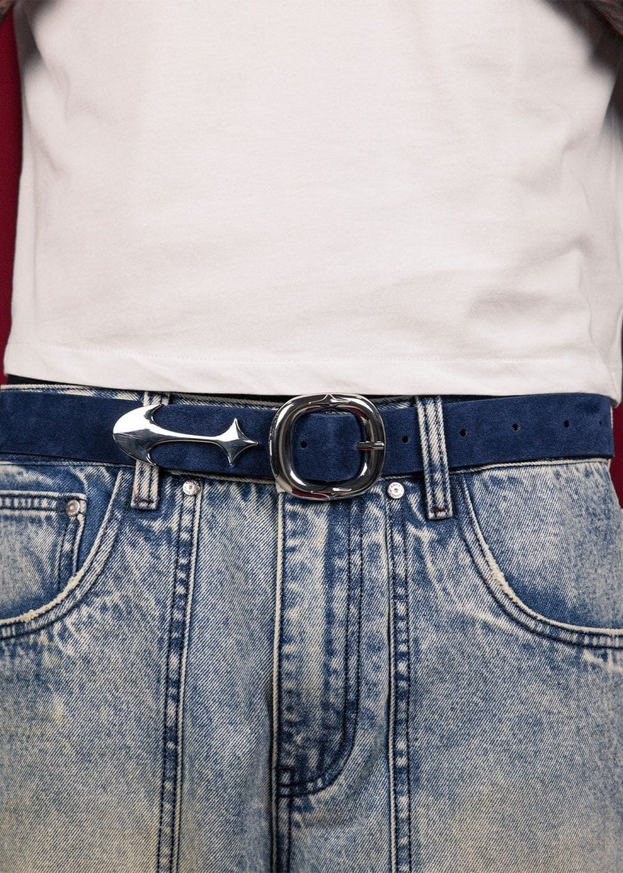Commons Studios Starslinger Suede Belt Navy