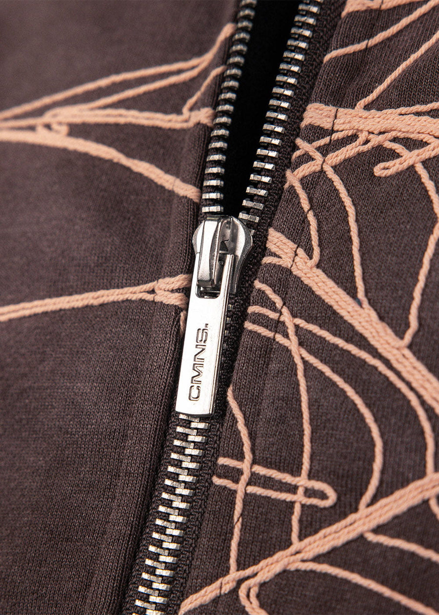 Commons Spider Zip-Up Hoodie Vintage Brown