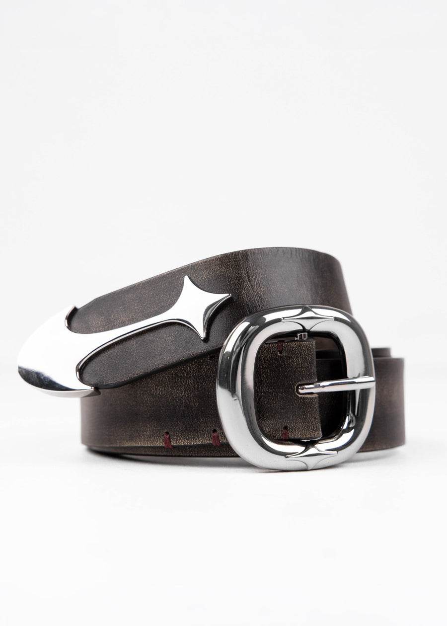Commons Studios Starslinger Leather Belt Smoke
