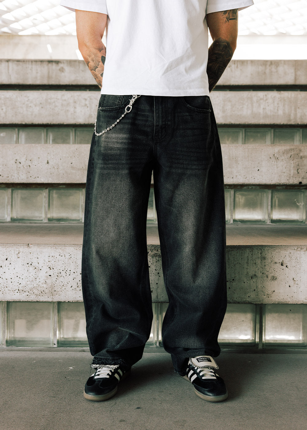 Commons Washed Straight Denim Pant Granite