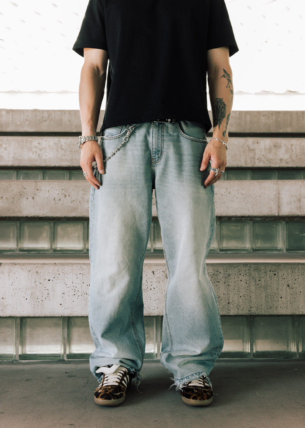 Commons Washed Straight Denim Pant Jade