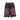 Brown drawstring shorts with side pockets, raw hems, and pearl-like star motifs down both legs on a white background.