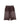 Brown drawstring shorts with side pockets, raw hems, and pearl-like star motifs down both legs on a white background.