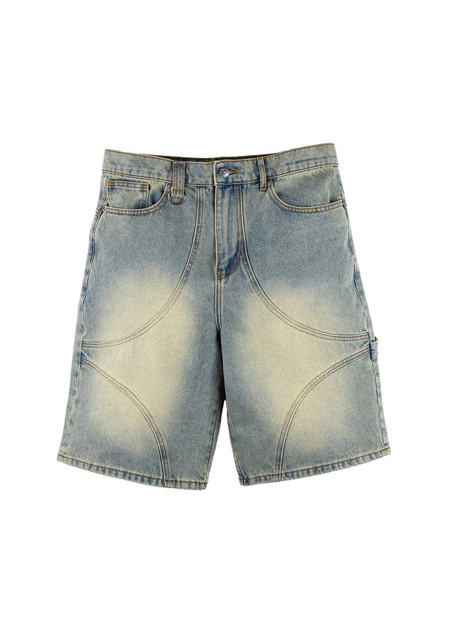 Commons Star Washed Denim Short Old Gold
