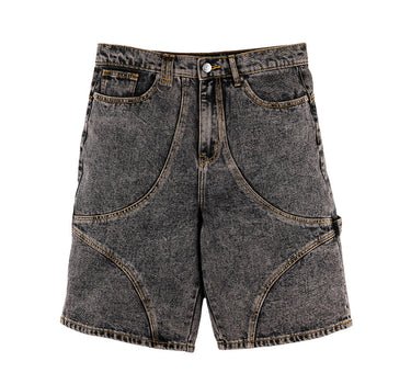 ★TRILLION★STAR APPLIQUE DAMAGE WASHING DENIM SHORTS★ ☆TRILLION☆STAR APPLIQUE DAMAGE WASHING DENIM SHORTS☆