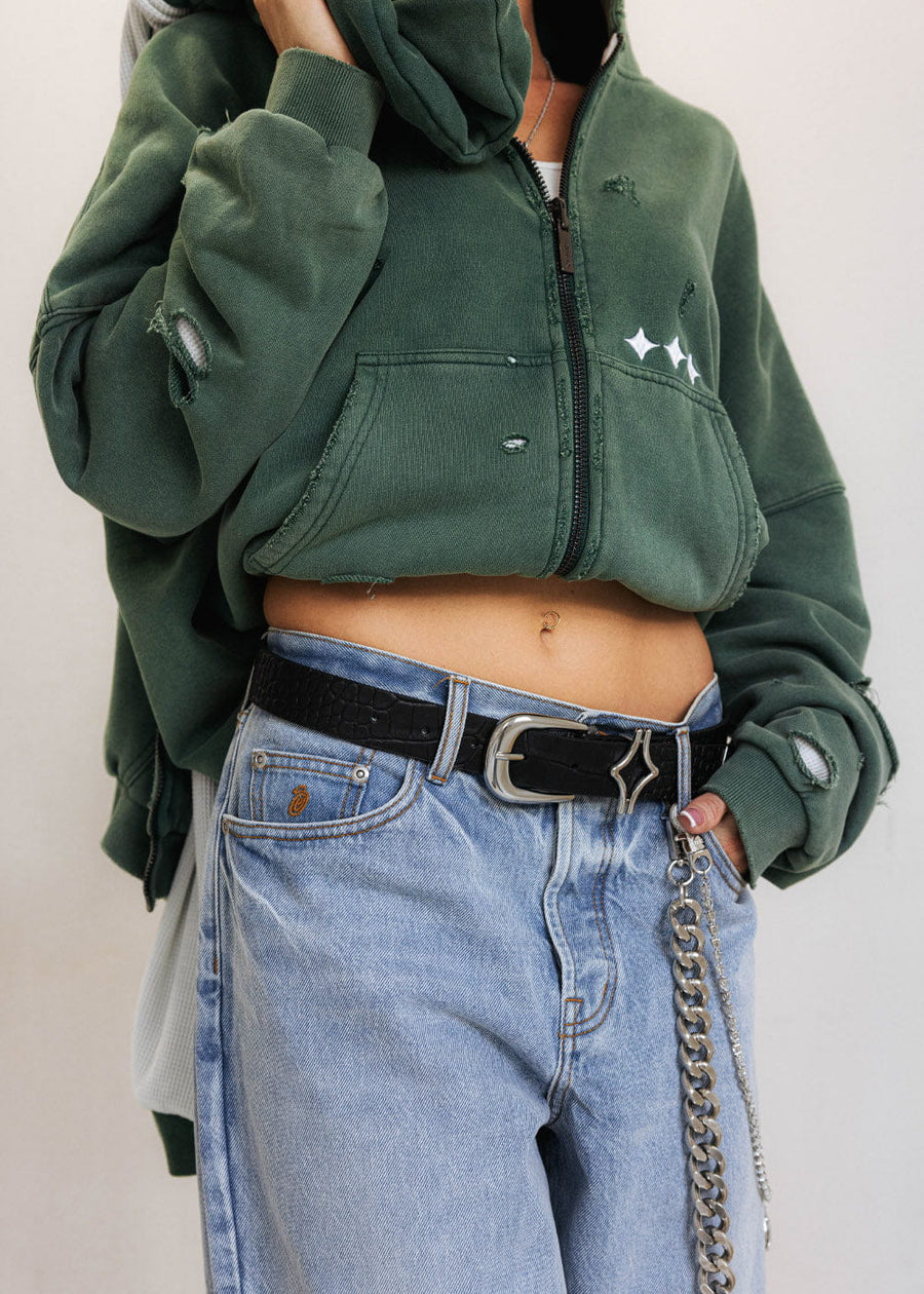 Commons Reversible Thermal Zip Up Faded Green/White