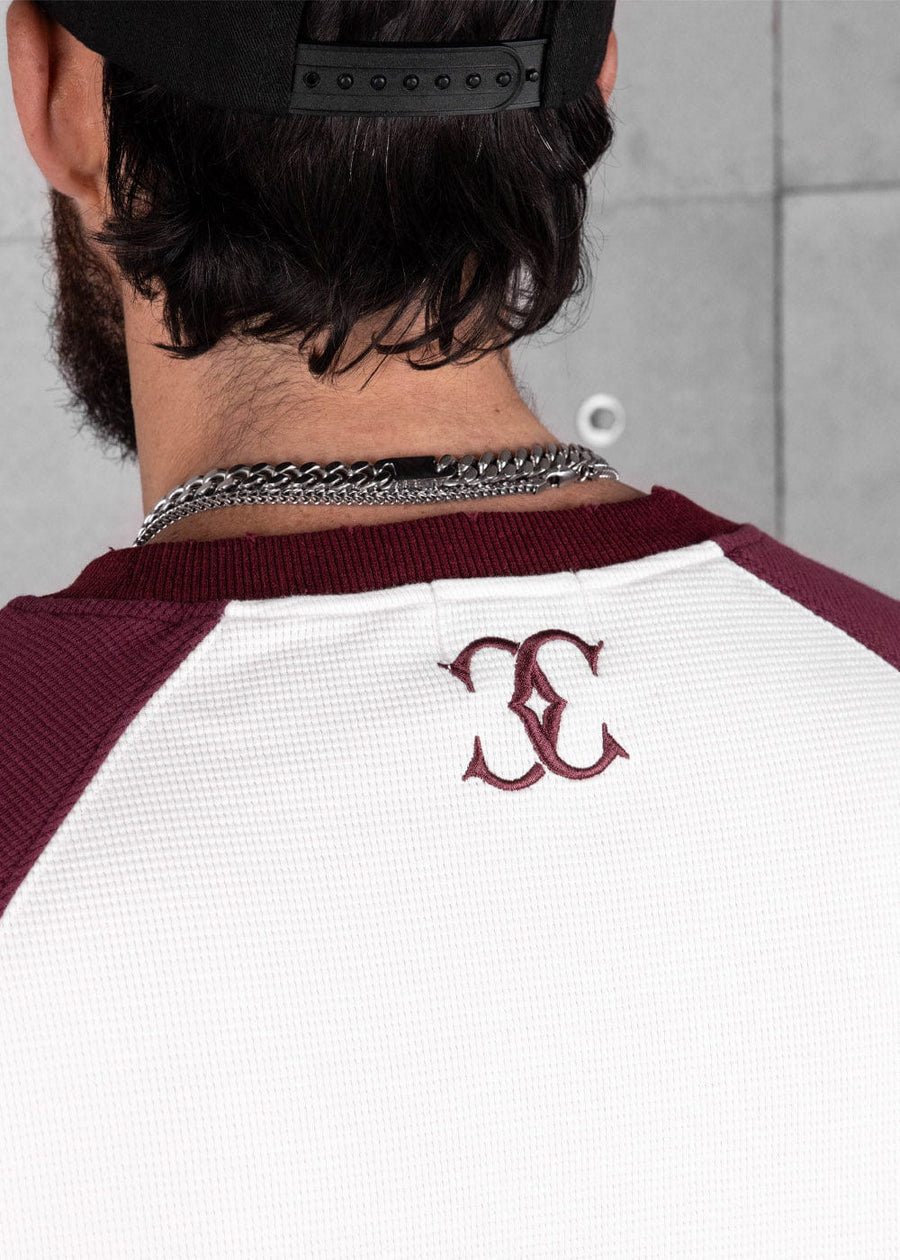 Commons Studios Waffle Thermal Long Sleeve Plum/White