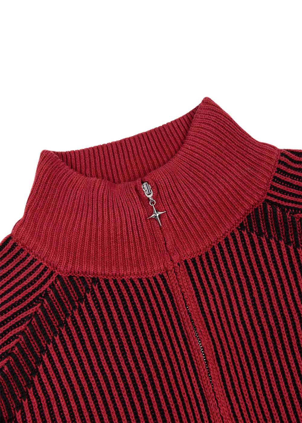 Commons Star Zip-Up Knit Plum