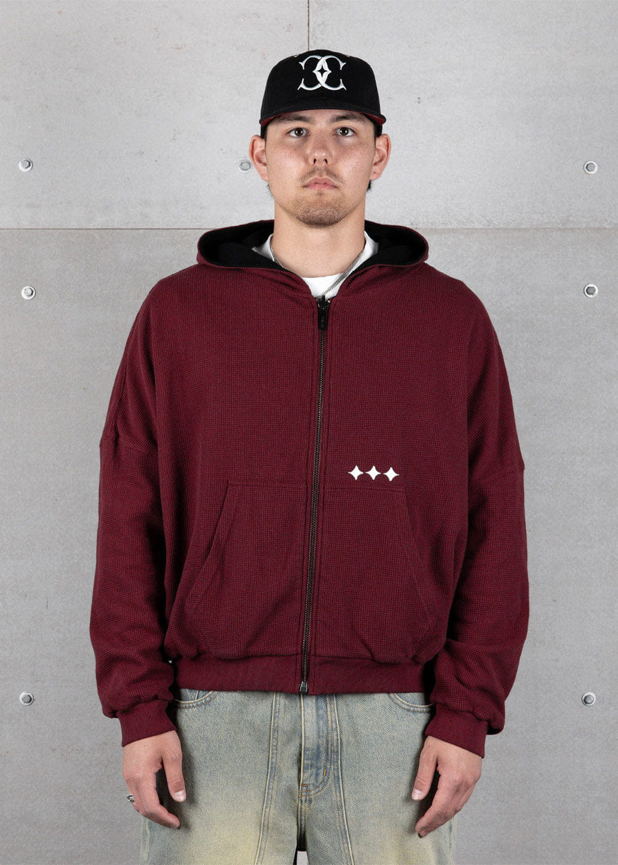 Commons Reversible Thermal Zip Up Hoodie Faded Plum/Black