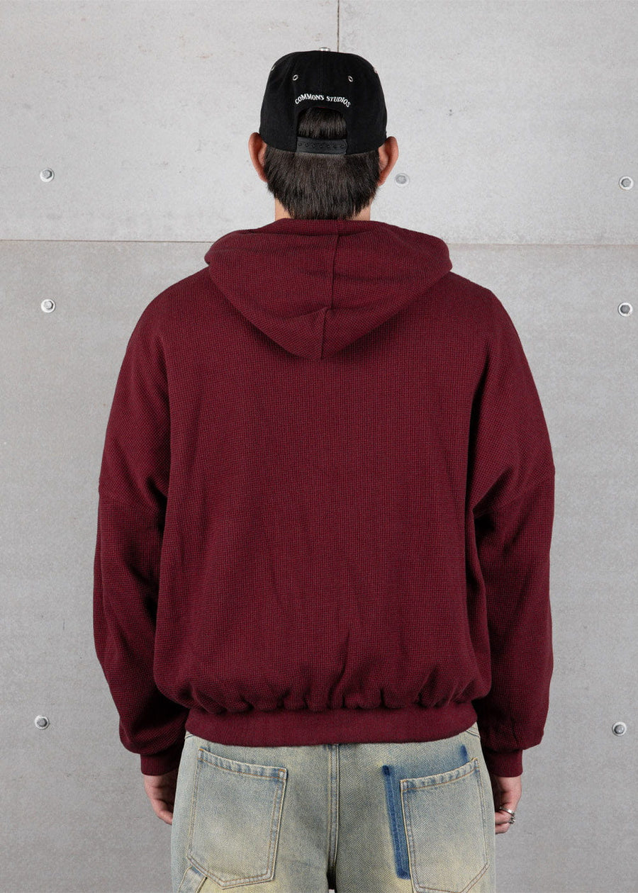 Commons Reversible Thermal Zip Up Hoodie Faded Plum/Black