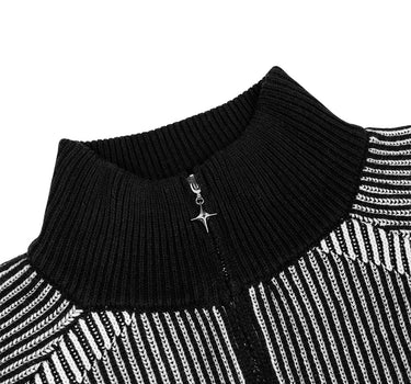 Commons Star Zip-Up Knit Black