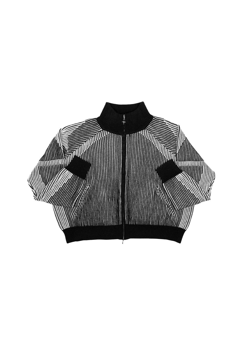 Commons Star Zip-Up Knit Black