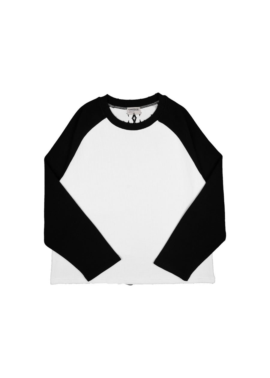 Commons Studios Waffle Thermal Long Sleeve Black/White