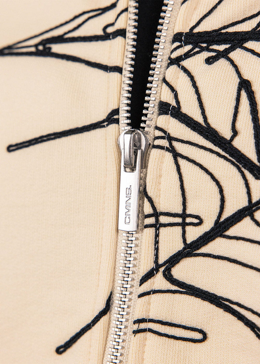 Commons Spider Zip-Up Hoodie Cream