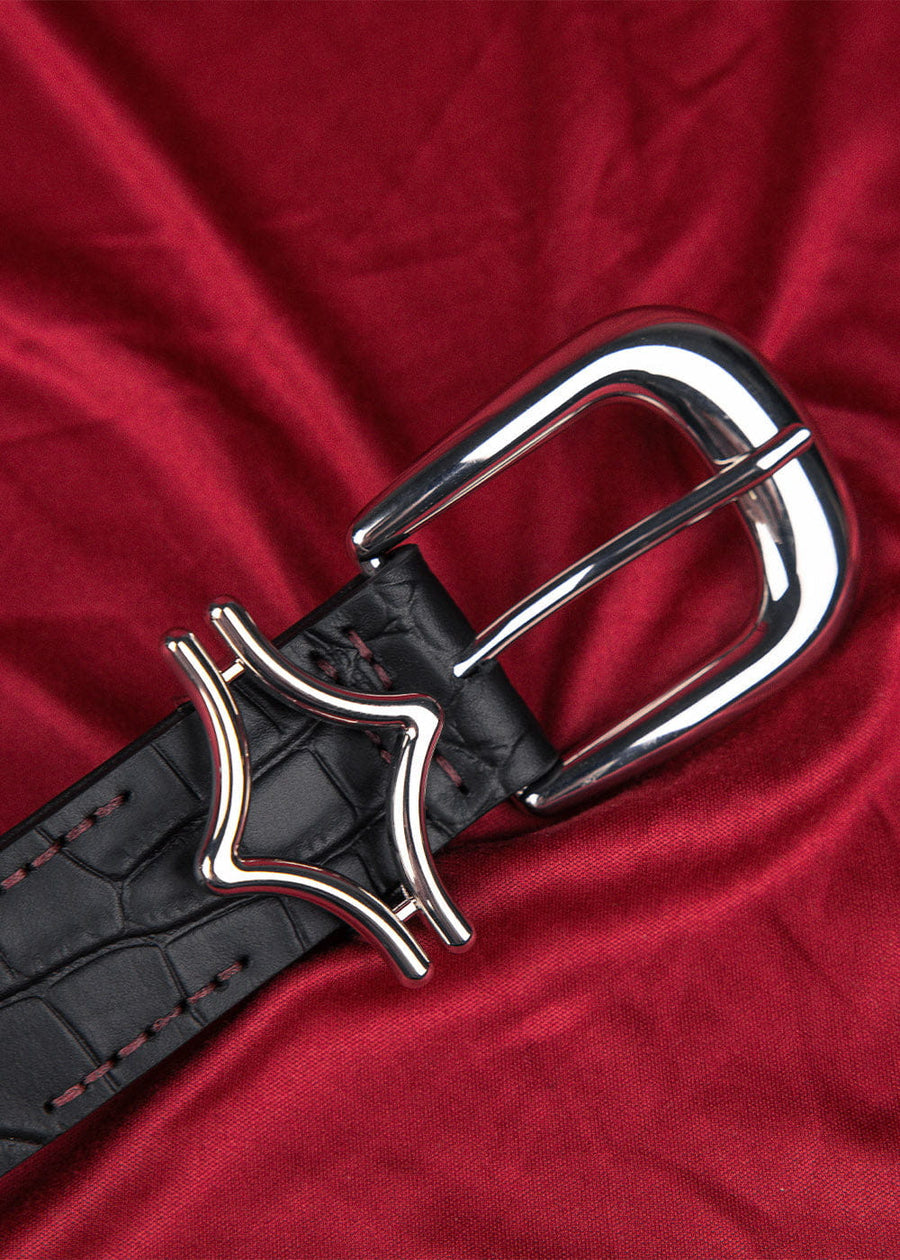 Commons Studios Outlaw Crocodile Belt Noir