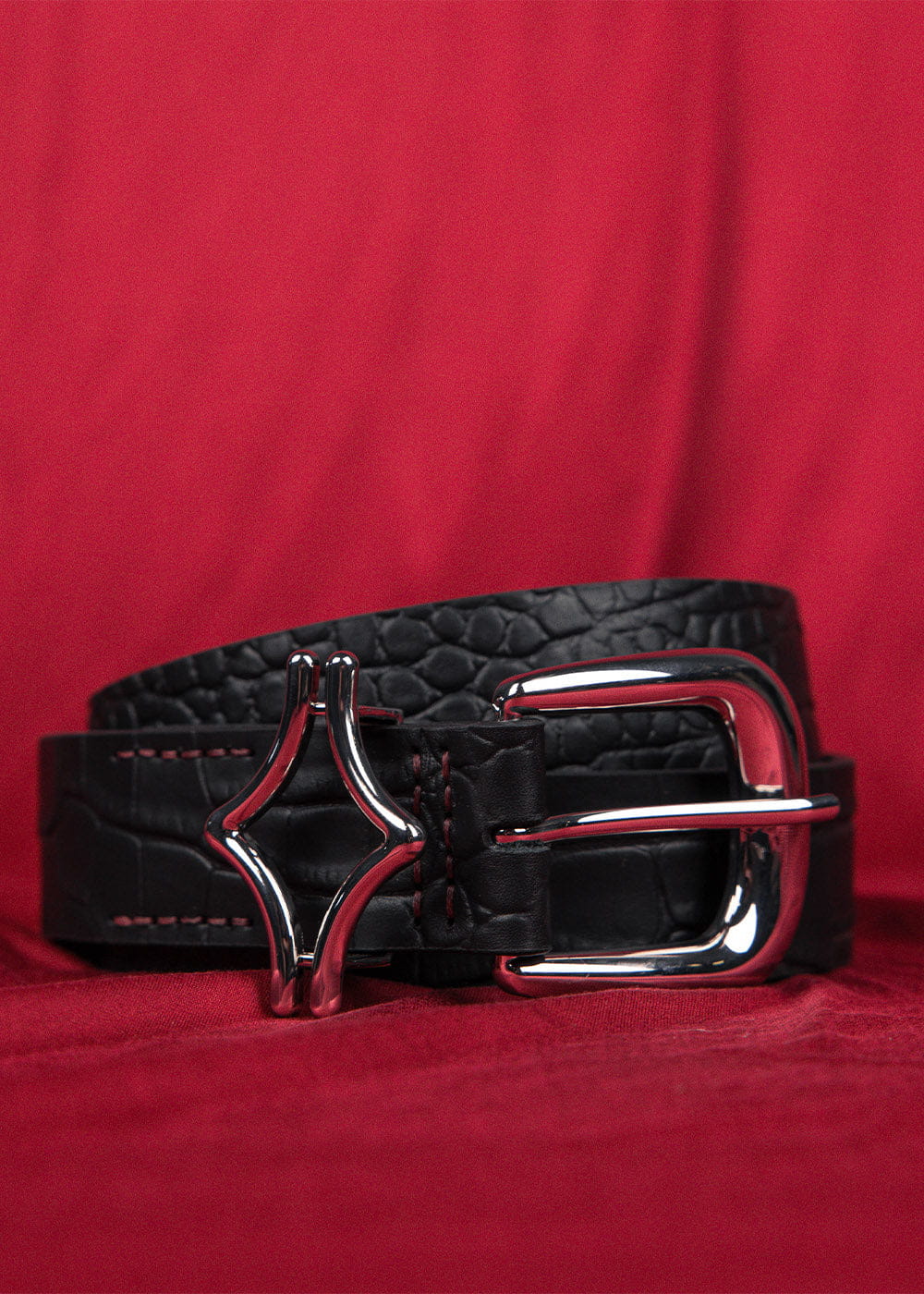 Commons Studios Outlaw Crocodile Belt Noir