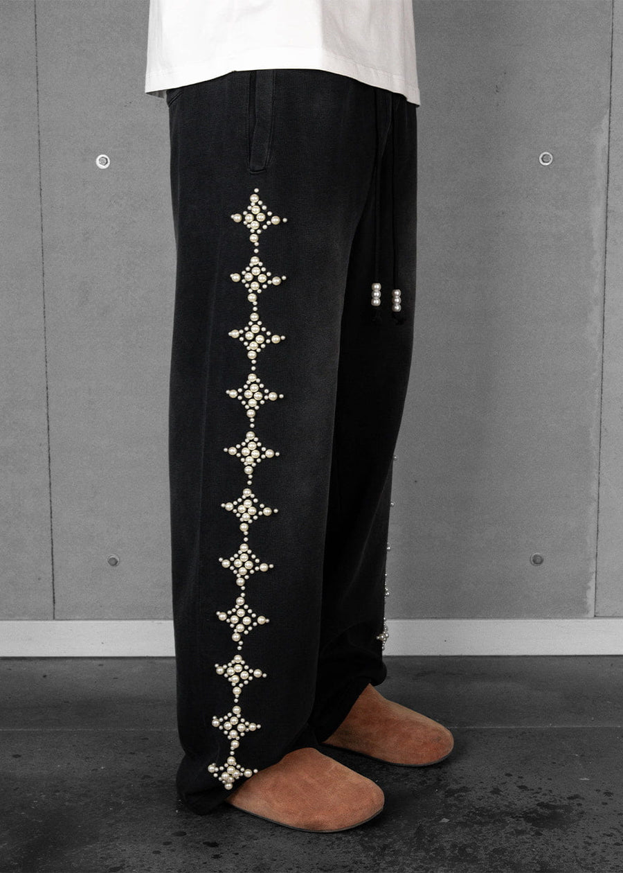 Commons Pearled Star Sweatpants Black
