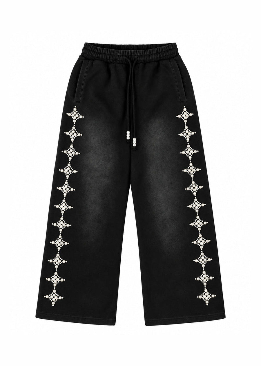 Commons Pearled Star Sweatpants Black