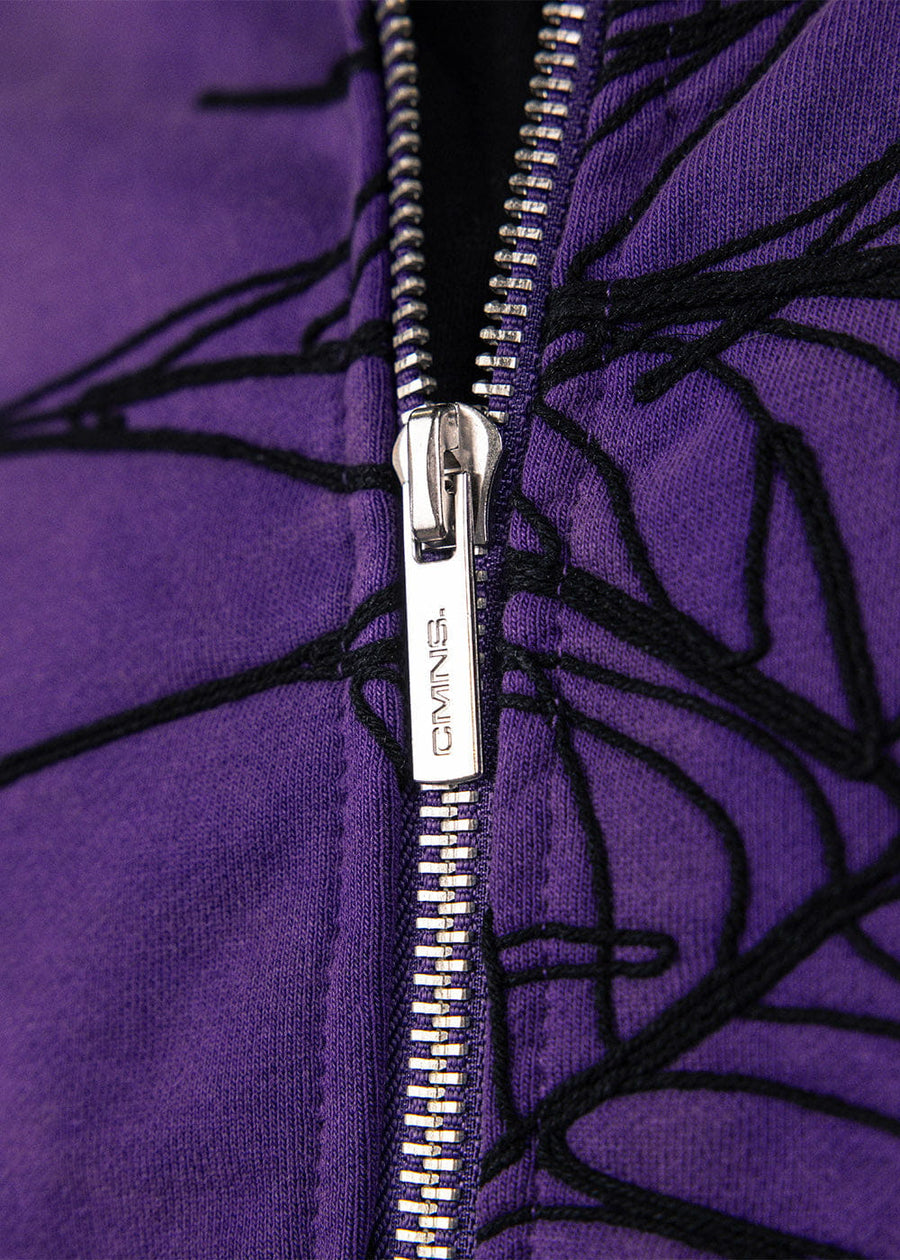 Commons Spider Zip-Up Hoodie Vintage Purple
