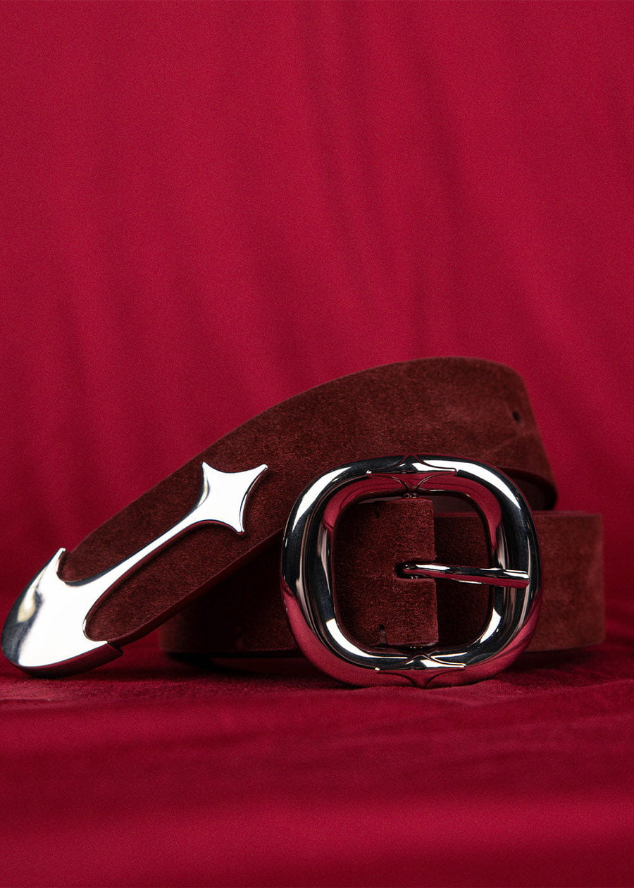 Commons Studios Starslinger Suede Belt Plum