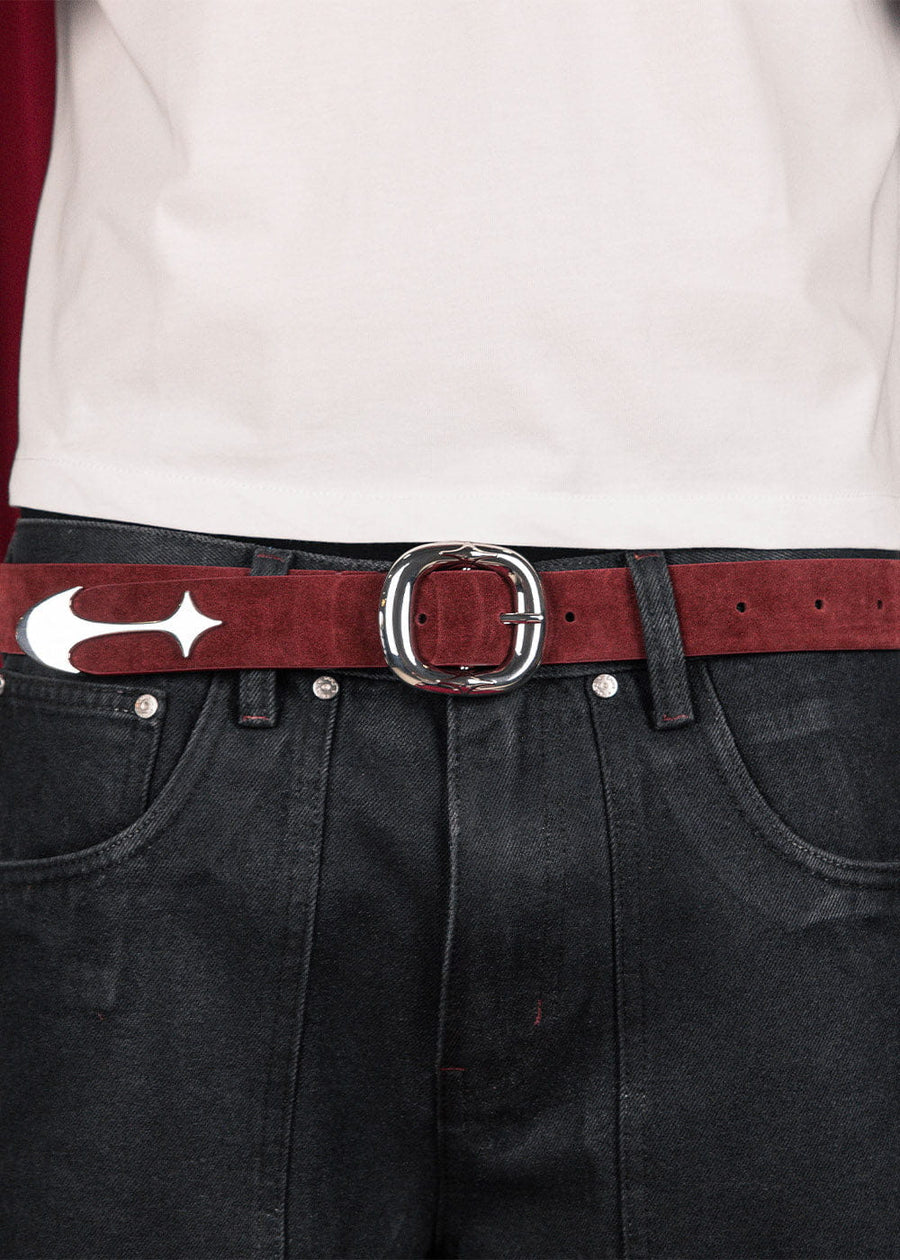 Commons Studios Starslinger Suede Belt Plum