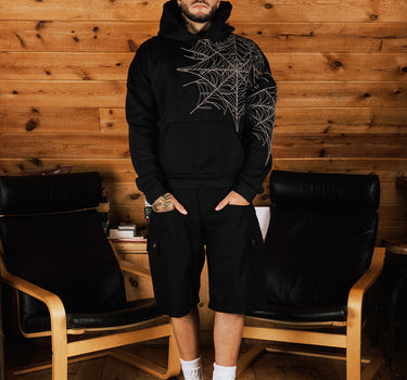 Commons Star Spider Web Hoodie Black