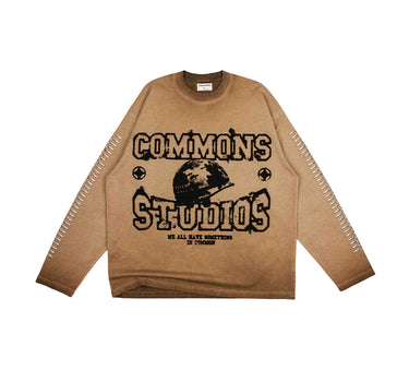 Commons 'Distressed Duty' Beige Long Sleeve
