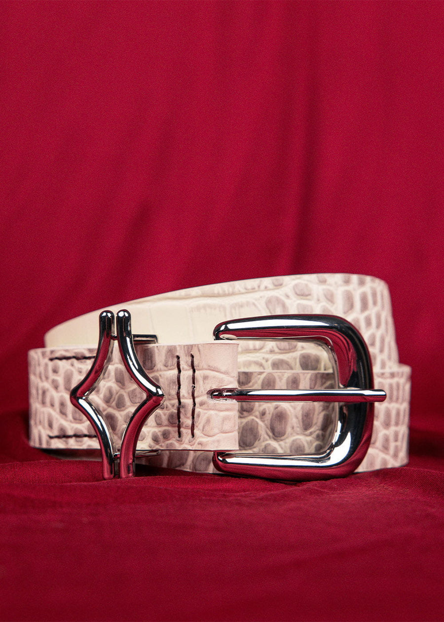 Commons Studios Outlaw Crocodile Belt Bone