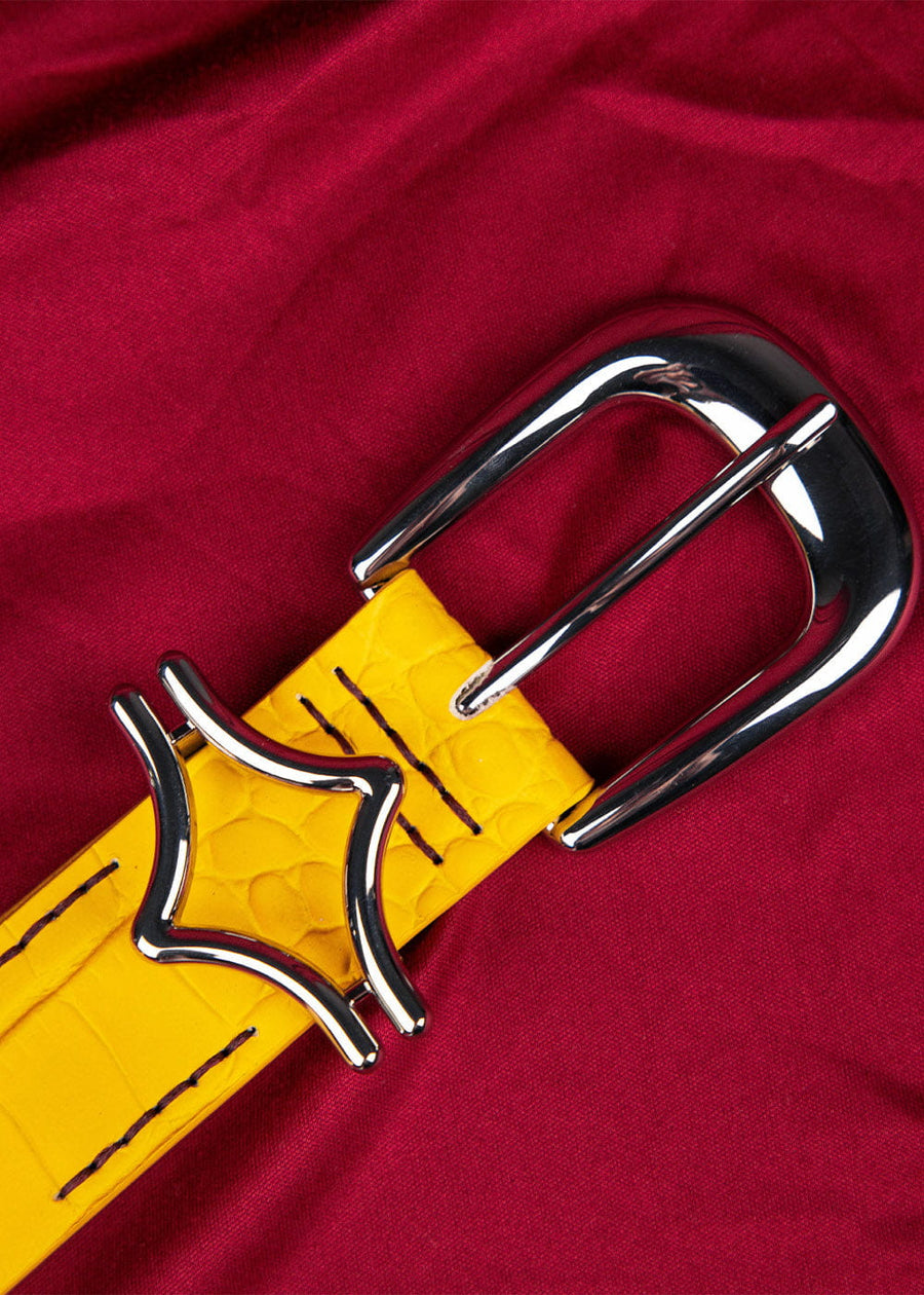 Commons Studios Outlaw Crocodile Belt Canary