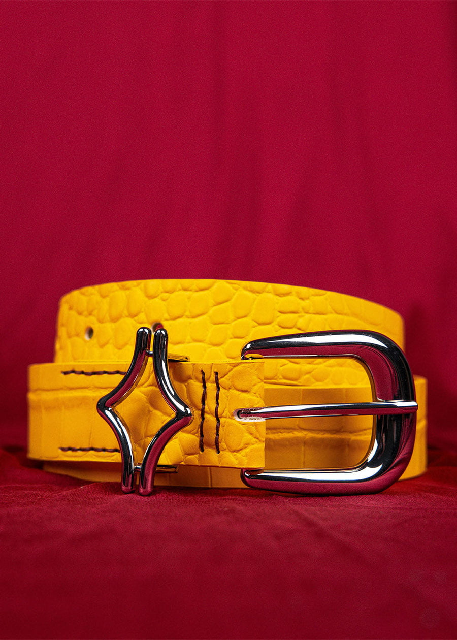 Commons Studios Outlaw Crocodile Belt Canary