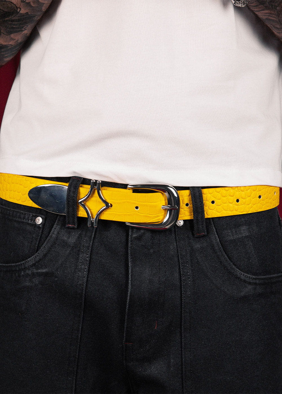 Commons Studios Outlaw Crocodile Belt Canary